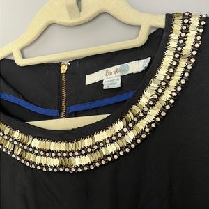 Boden Silk Blend Embellished llised 3/4 sleeve Top Size 4
